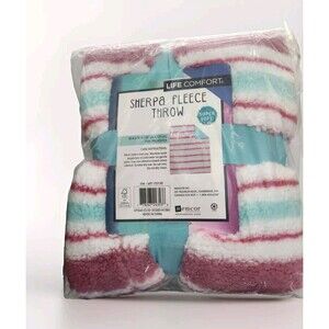 Life Comfort  Ultra Soft Sherpa Fleece Throw  50 x 40